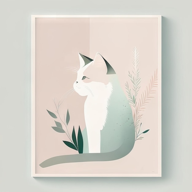 Foto illustrazione minimalista del gatto