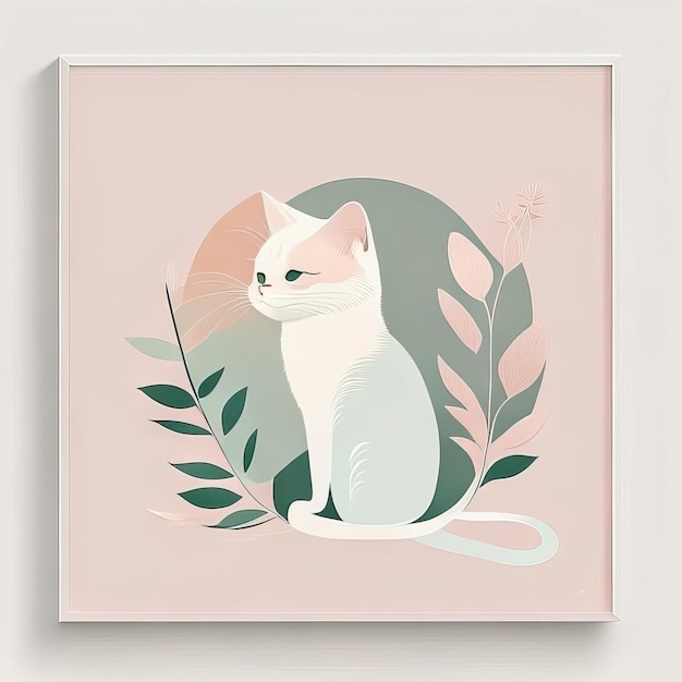 Cat minimalist illustration