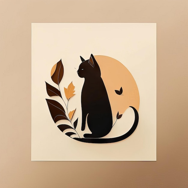 Photo cat minimalist illustration