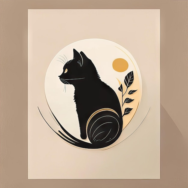 Cat minimalist illustration