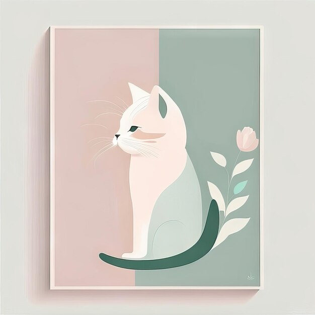 Foto illustrazione minimalista del gatto