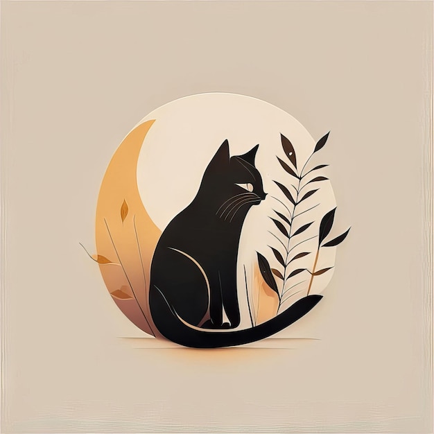 Photo cat minimalist illustration