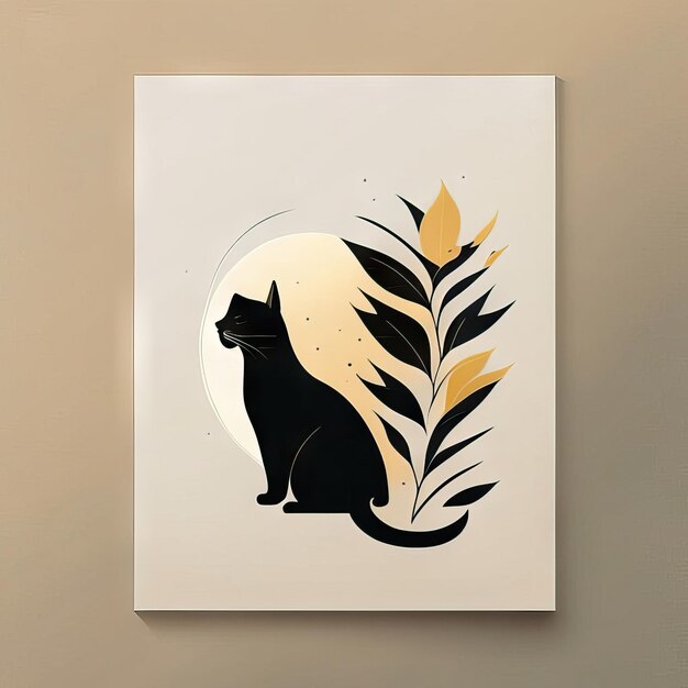 Photo cat minimalist illustration