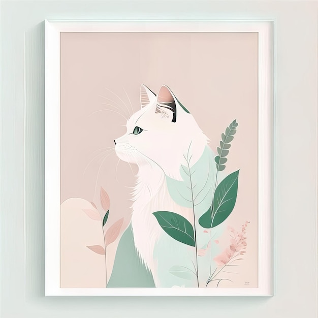 Cat minimalist illustration