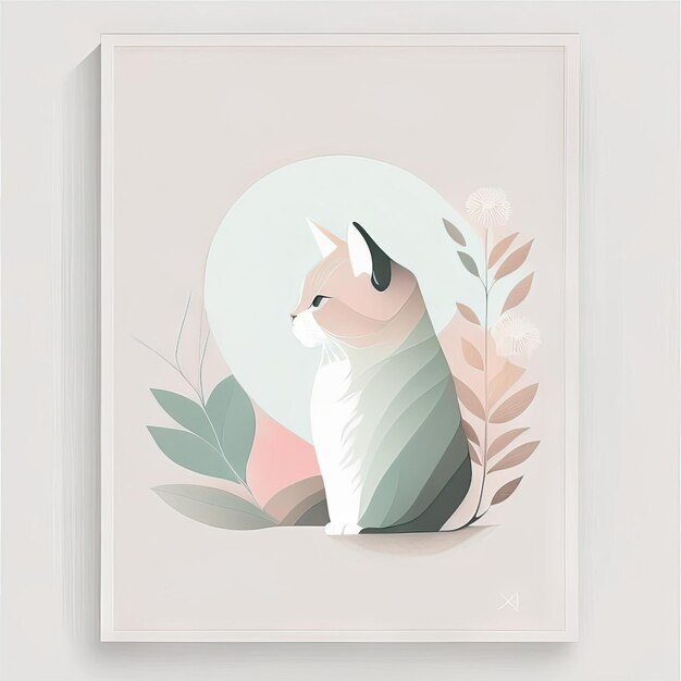 Photo cat minimalist illustration