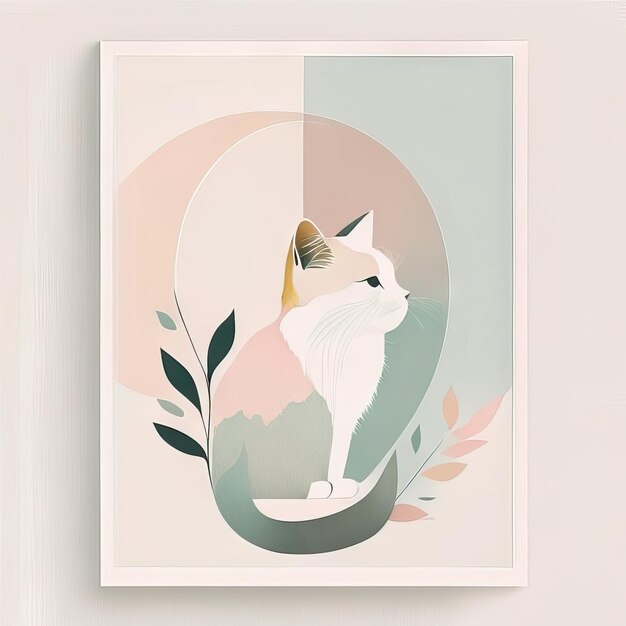 Foto illustrazione minimalista del gatto