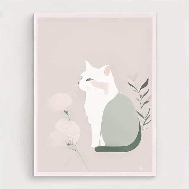 Photo cat minimalist illustration