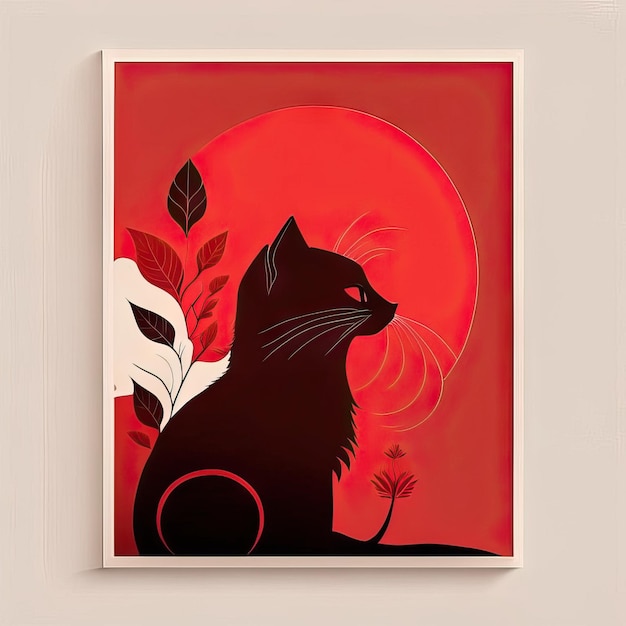 Cat minimalist illustration