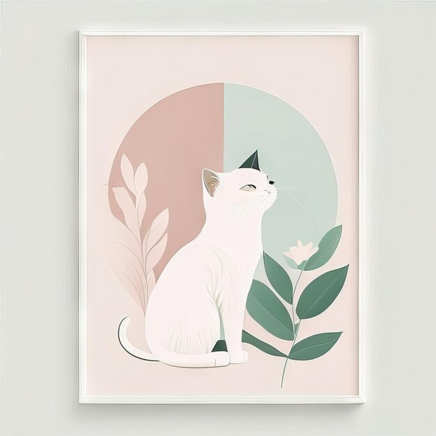 Cat minimalist illustration