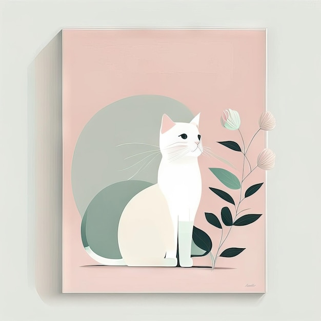 Photo cat minimalist illustration