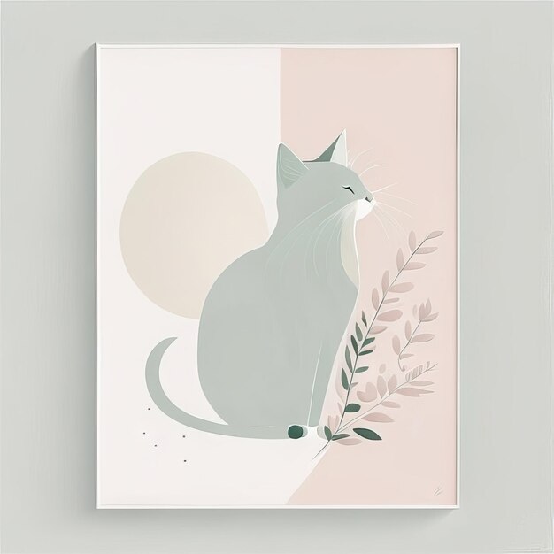 Foto illustrazione minimalista del gatto