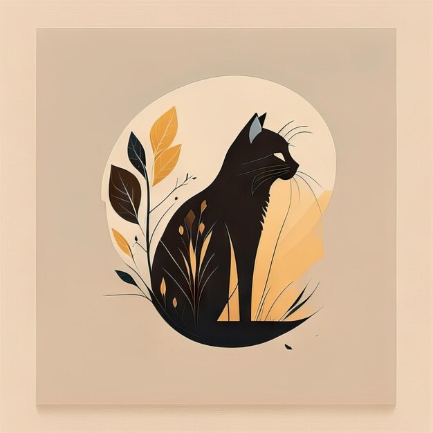 Photo cat minimalist illustration