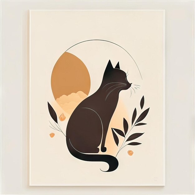 Photo cat minimalist illustration