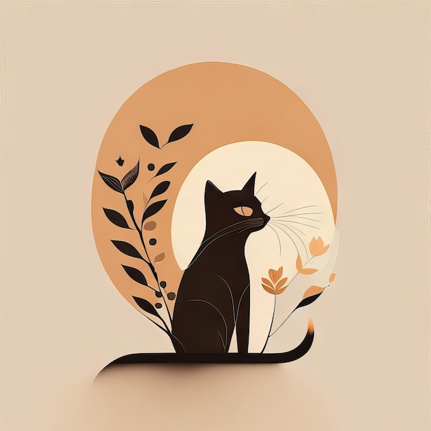 Cat minimalist illustration