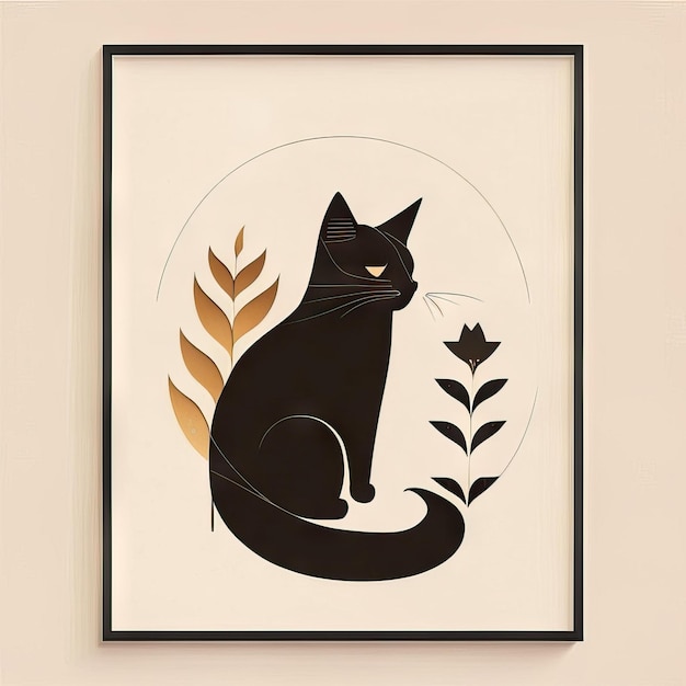 Cat minimalist illustration