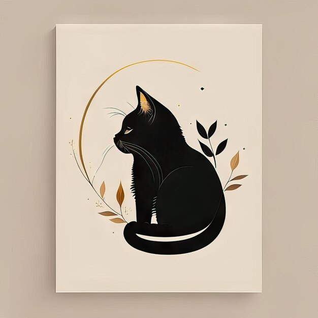 Photo cat minimalist illustration