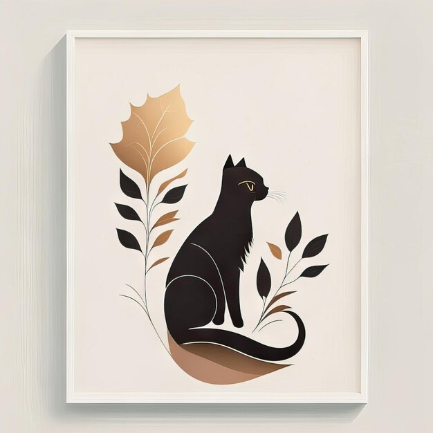 Photo cat minimalist illustration