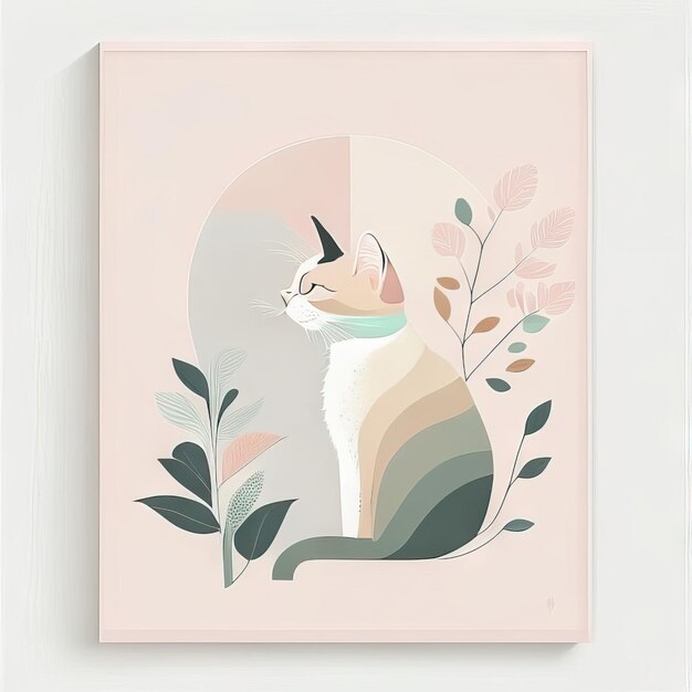 Photo cat minimalist illustration