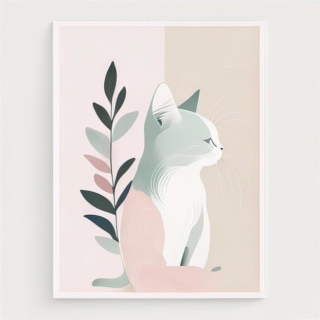 Photo cat minimalist illustration