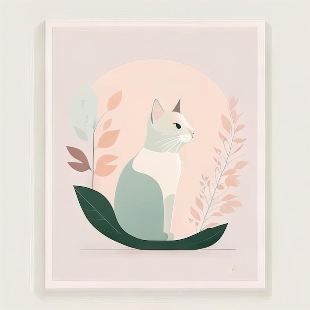 Photo cat minimalist illustration