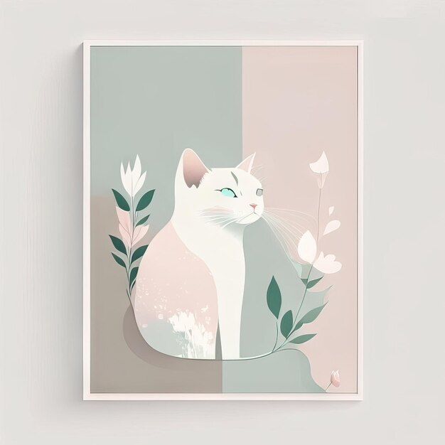 Photo cat minimalist illustration