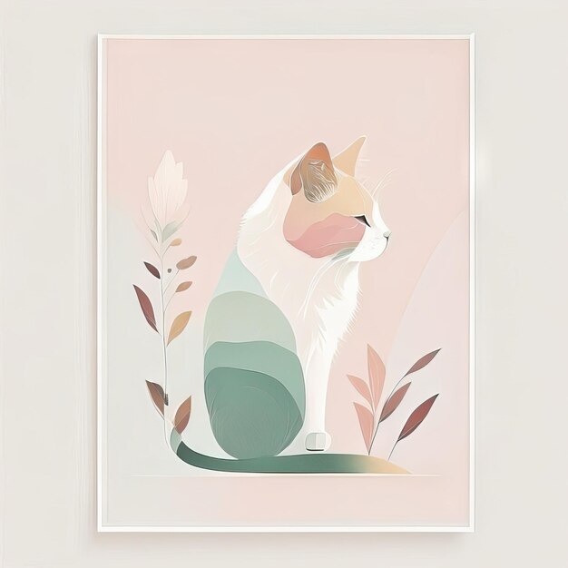 Cat minimalist illustration