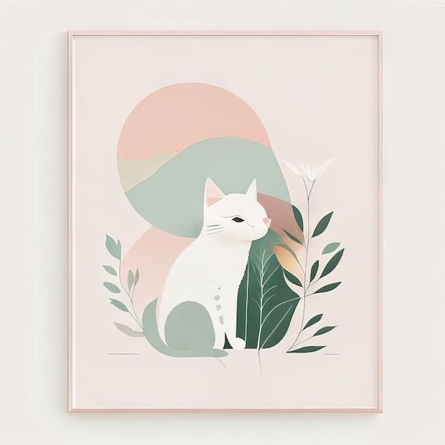 Photo cat minimalist illustration