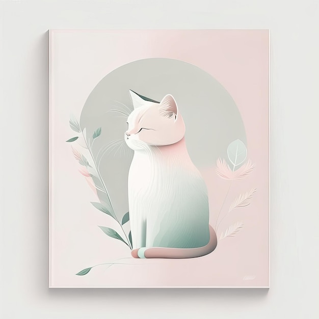 Foto illustrazione minimalista del gatto