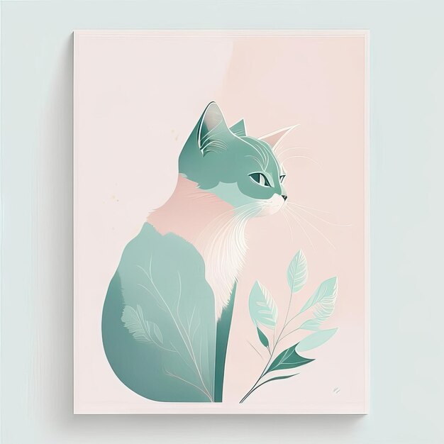 Foto illustrazione minimalista del gatto