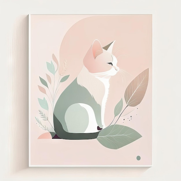 Photo cat minimalist illustration