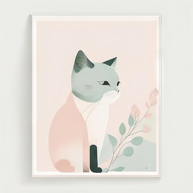 Photo cat minimalist illustration