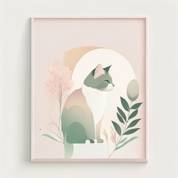 Cat minimalist illustration