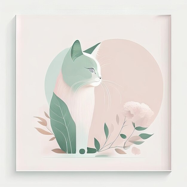 Photo cat minimalist illustration