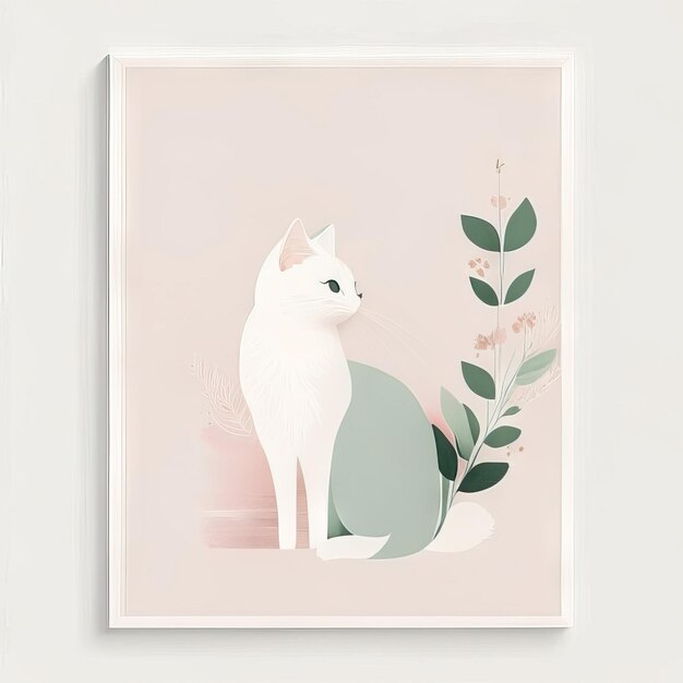 Photo cat minimalist illustration