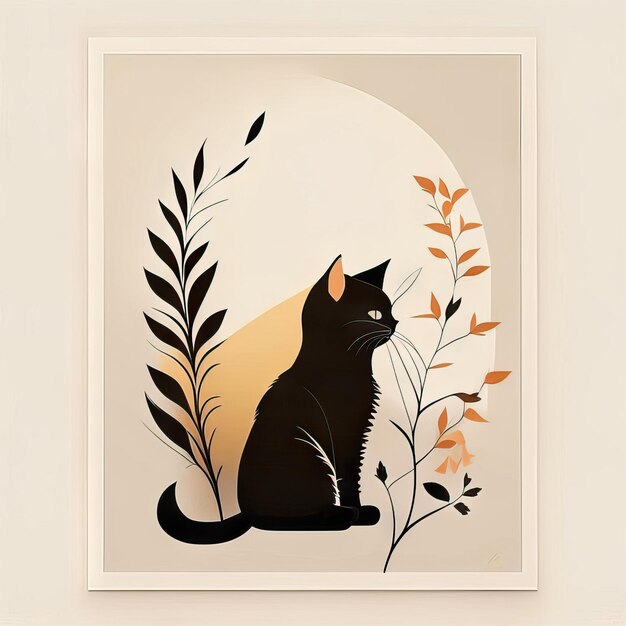 Photo cat minimalist illustration