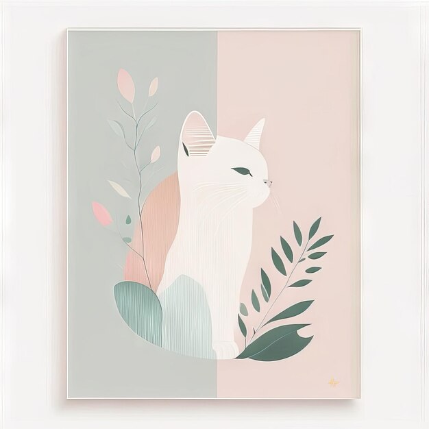 Photo cat minimalist illustration