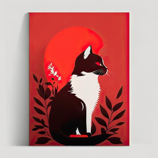 Cat minimalist illustration