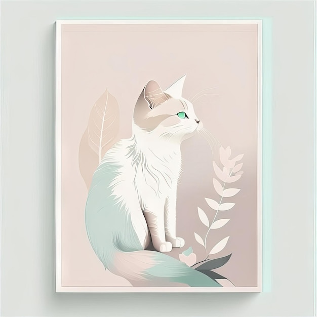 Photo cat minimalist illustration