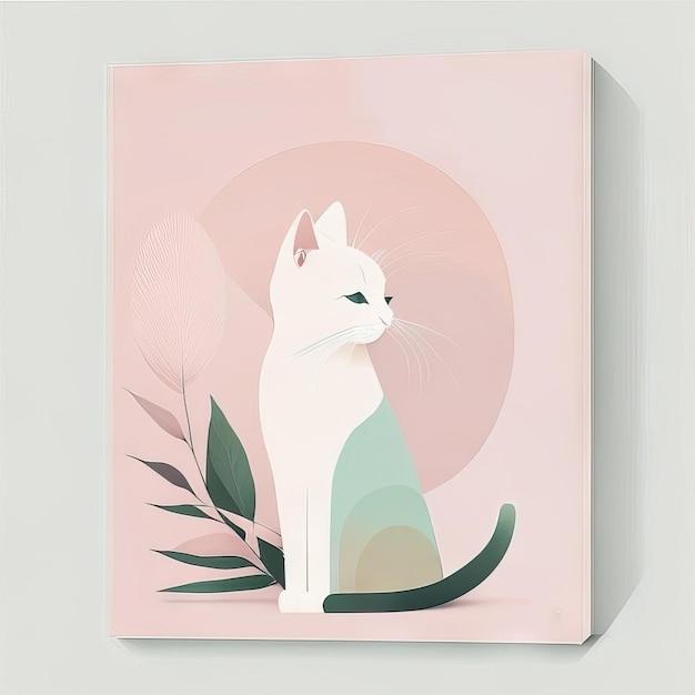 Photo cat minimalist illustration