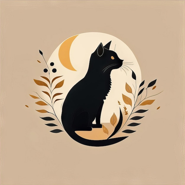 Photo cat minimalist illustration