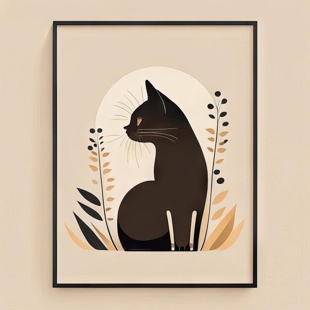 Photo cat minimalist illustration