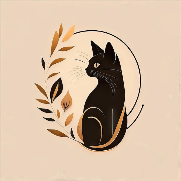 Foto illustrazione minimalista del gatto