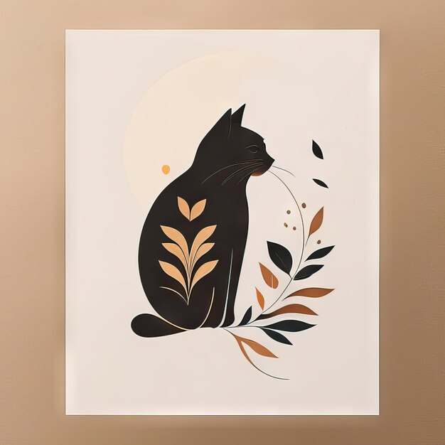 Cat minimalist illustration