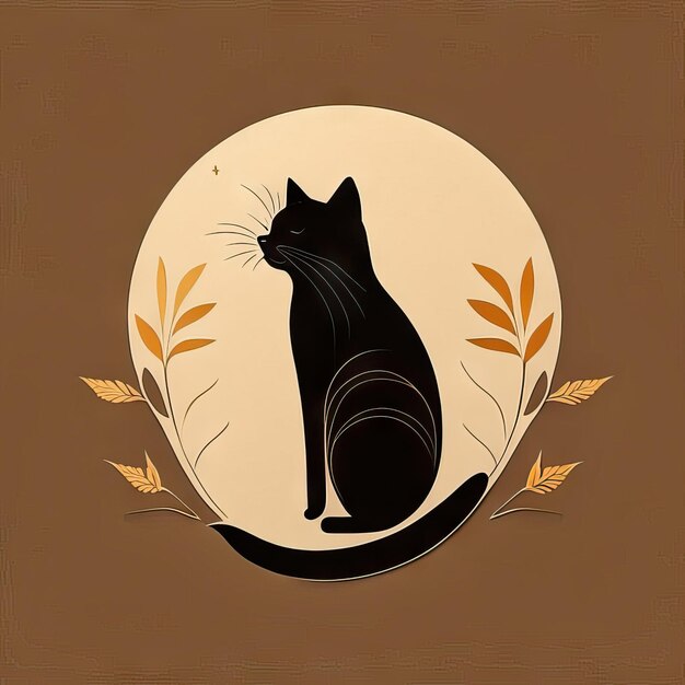 Foto illustrazione minimalista del gatto