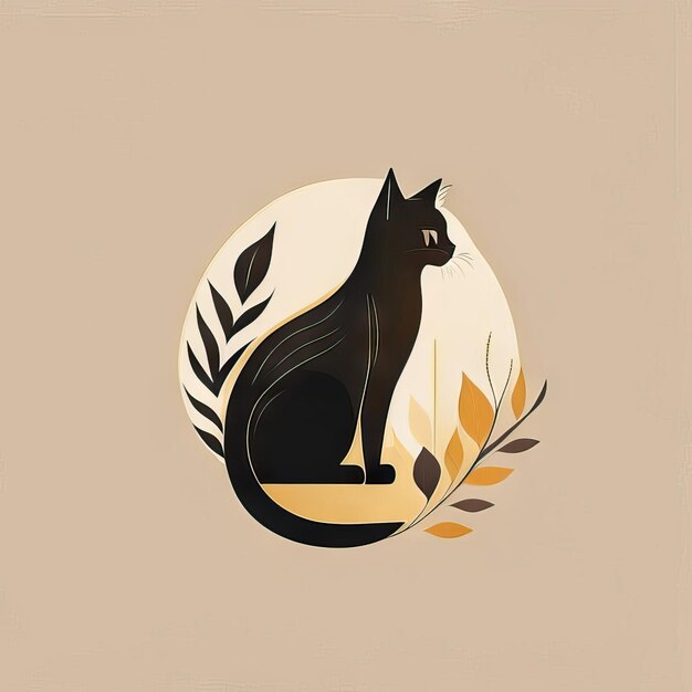 Foto illustrazione minimalista del gatto