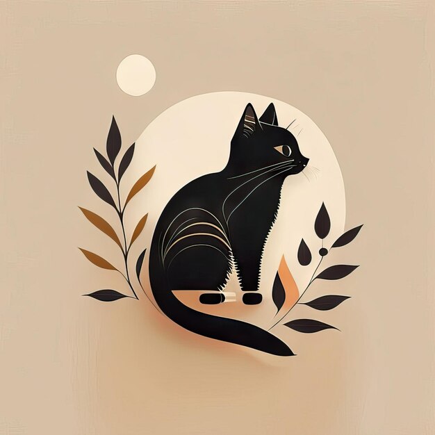 Foto illustrazione minimalista del gatto