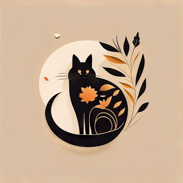 Photo cat minimalist illustration