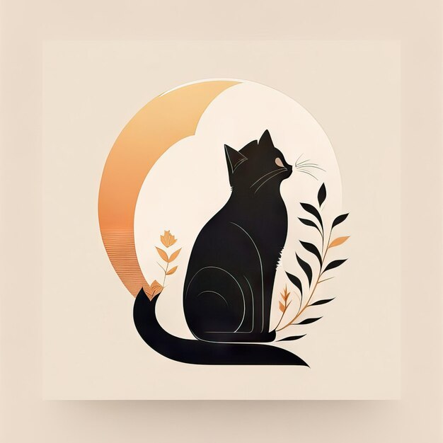 Photo cat minimalist illustration