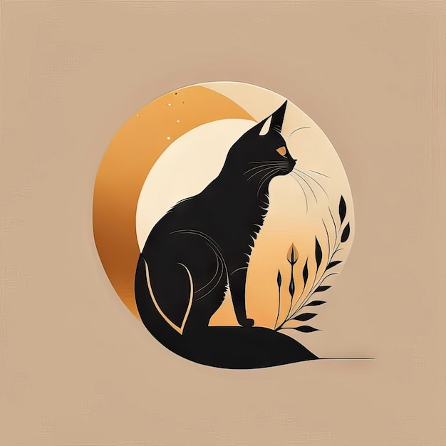 Photo cat minimalist illustration