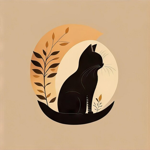 Foto illustrazione minimalista di gatto